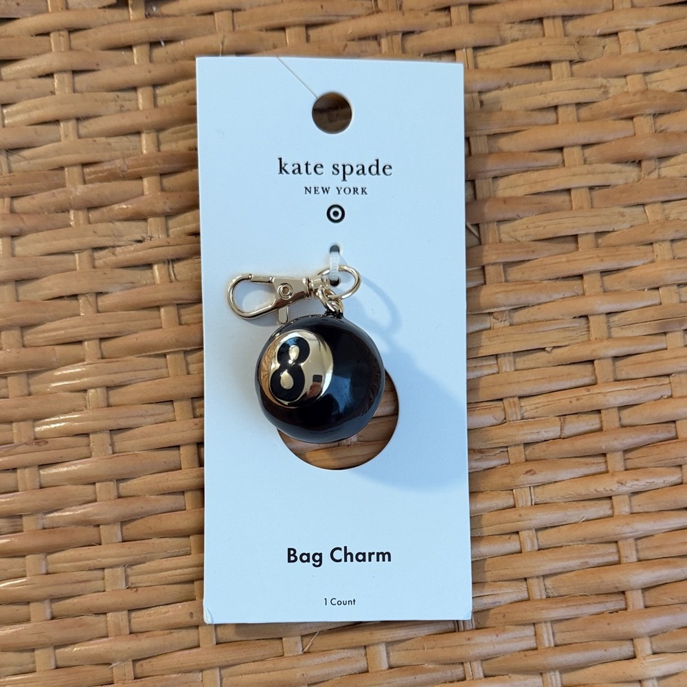 Kate Spade Black and Gold 8 Ball Bag Charm